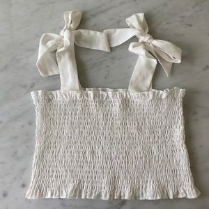 White Tie Strap Crop Top
